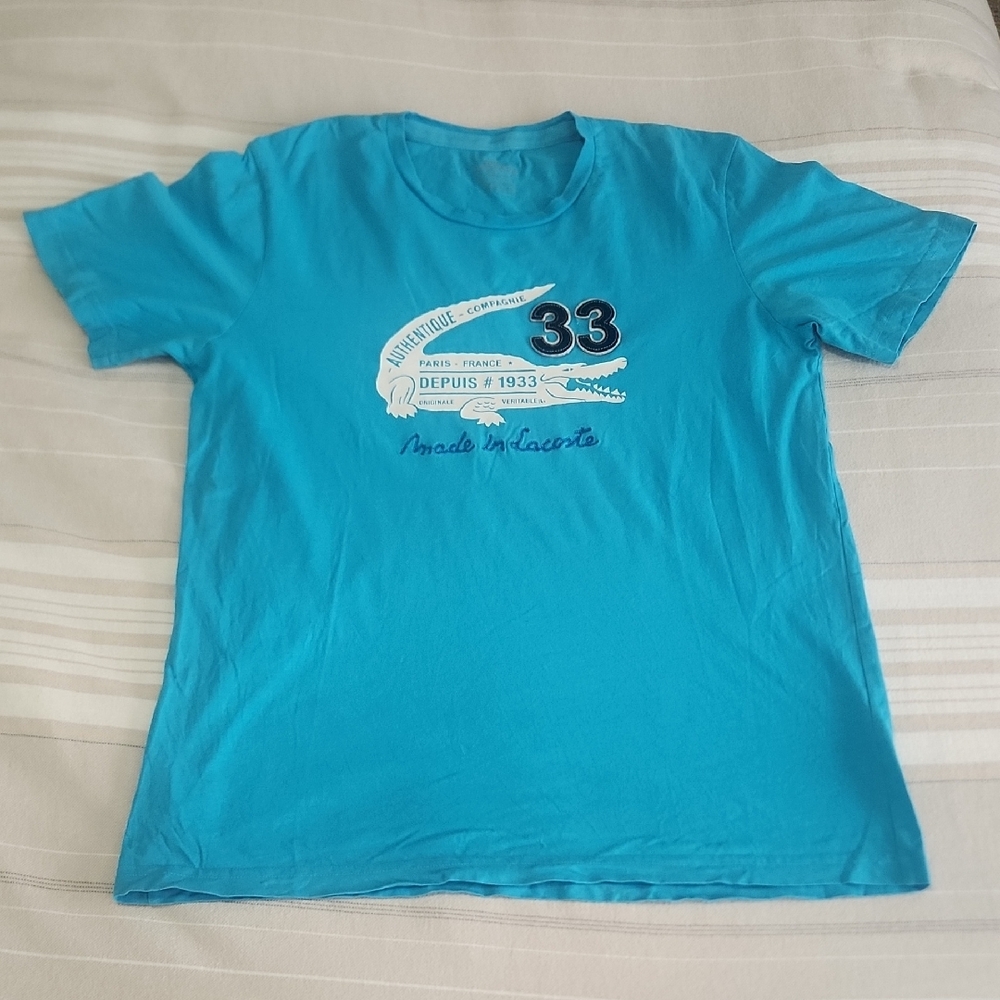 Lacoste Men's Blue Graphic T-Shirt